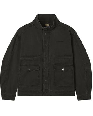 Mini Cream Buttoned Pocket Jacket - Black