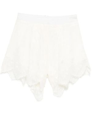 WEILI ZHENG Shorts mit gewellter Spitze - Weiß