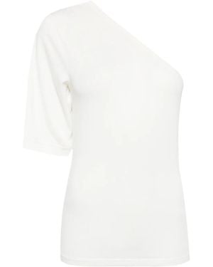 Thom Krom One-Shoulder Soft-Jersey Top - White