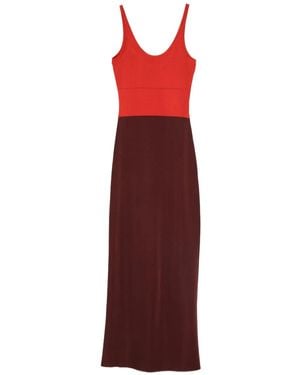 Fendi Zweifarbiges Midikleid - Rot