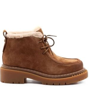 Ash Demi Lace-Up Ankle Boots - Brown