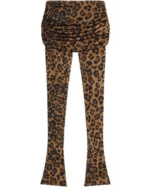 Blumarine Leopard-Print Leggings - Brown