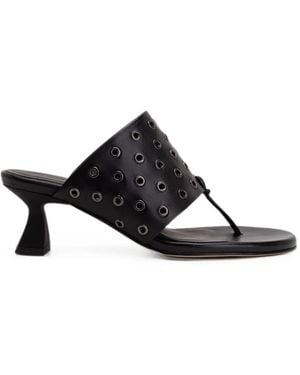 Miista Cedella Eyelet-Embellished Sandals - Black