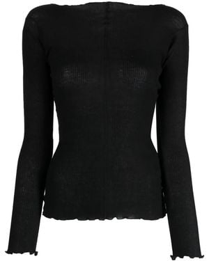 Baserange Jersey De Canalé Con Costura Vertical - Negro