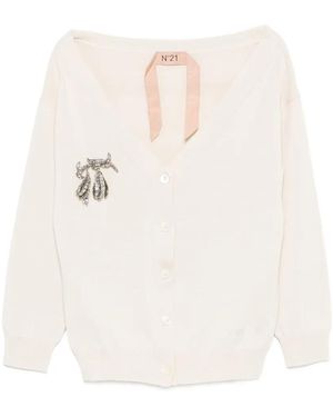 N°21 Verzierter Cardigan - Weiß
