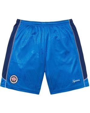 Supreme Patterned-jacquard soccer shorts - Azul