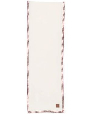 Eleventy Stitched-Embellishment Scarf - White