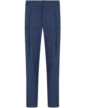 Giorgio Armani Straight Broek - Blauw