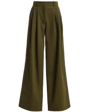 Essentiel Antwerp Pantalon Korrupt À Détails De Clous Et Plis - Vert