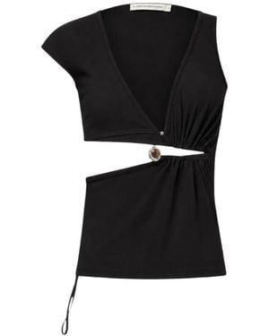 Christopher Esber Cut-Out Ruched Top - Black