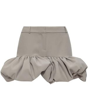 Coperni Gathered-Hem Tailored Skirt - Gray