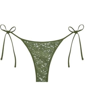 Tropic of C Praia Sequin-Embellished Bikini Bottoms - Green