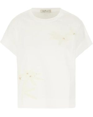 Panicale Sequin-Embellished Embroidered T-Shirt - White