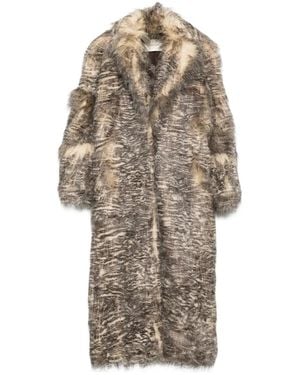Entire studios Coco Tiger-Print Faux-Fur Coat - Natural