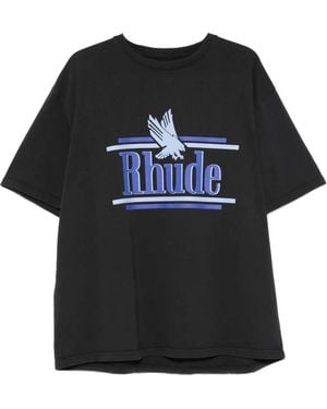 Rhude Medium-Weight Cotton Crew Neck T-Shirt - Black