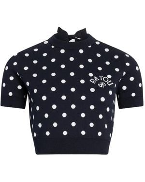 Patou T-Shirt En Maille À Pois - Blue