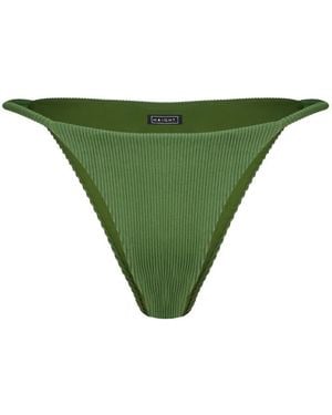 Haight Ribbed-Knit Bikini Bottoms - Green