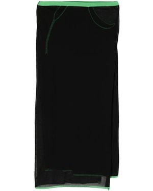 Paris Georgia Basics コントラストトリム ニットスカート - ブラック