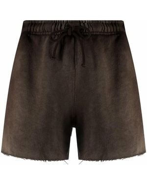 Cotton Citizen Pantalones Cortos De Deporte Con Borde Sin Rematar - Negro