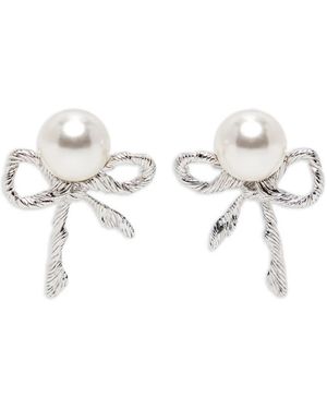 ShuShu/Tong Ribbon-Motif Earrings - White