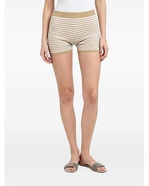 Brunello Cucinelli Striped Knit Shorts - Natural