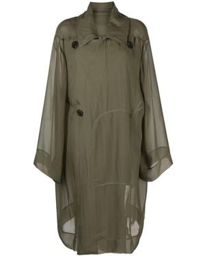 Rick Owens Trench Semi Trasparente - Verde