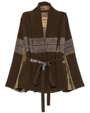 Uma Wang Kobina Panelled Belted Jacket - Brown