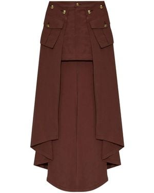 Versace Jeans Couture Gonna Midi Asimmetrica - Marrone
