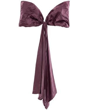 Saiid Kobeisy Oversized-Bow Cape - Purple