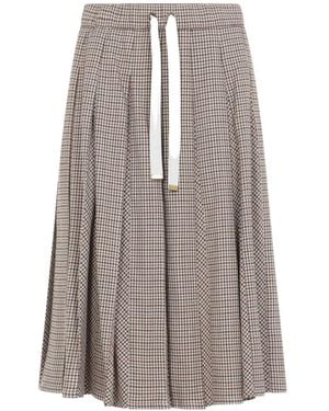 Moncler Falda Midi A Cuadros - Gris
