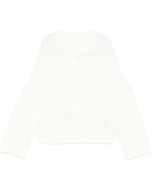 Y's Yohji Yamamoto Pointelle Cardigan - White