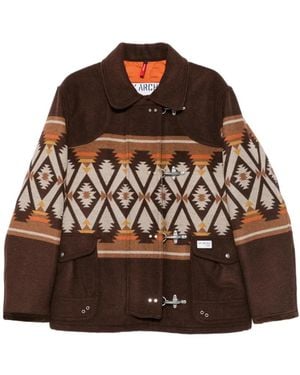 Fay Giacca Con Motivo Geometrico - Marrone