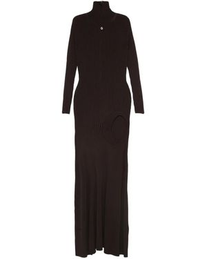 Coperni Ribbed Cut-Out Dress - Black