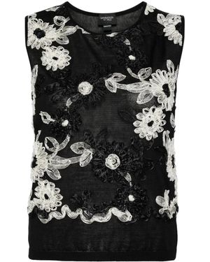 Giambattista Valli フローラル トップ - ブラック