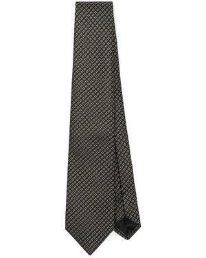 Emporio Armani パターンジャカード ネクタイ - ホワイト