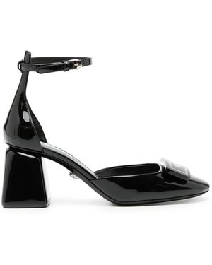 Versace Leather 80Mm Court Shoes - Black