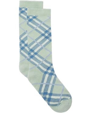 Burberry Jacquard Check Socks - Blue