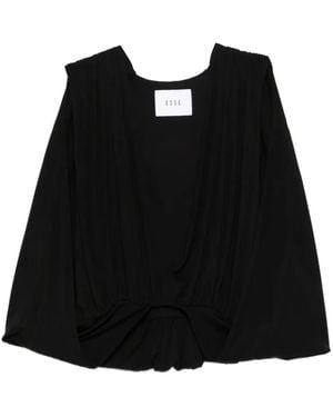 Esse Studios Solina Gathered Cape Top - Black