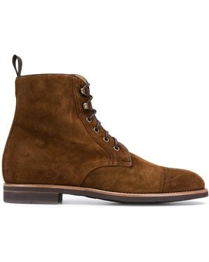 SCAROSSO Lace-Up Ankle Boots - Brown