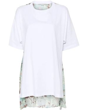 Stella McCartney Floral-Print Panel T-Shirt - White