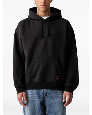 Levi's Workwear Logo-Patch Drawstring Hoodie - Black