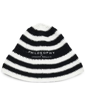 Philosophy Di Lorenzo Serafini Berretto A Righe - Bianco