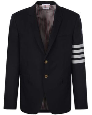 Thom Browne 4-Bar Wool Blazer - Blue