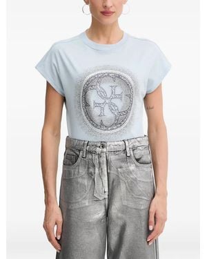 Guess 4G Embellished Short-Sleeve T-Shirt - Grey