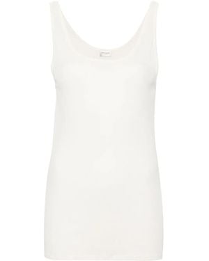 Saint Laurent Scoop Neck Tank Top - Women's - Cotton/modal - White