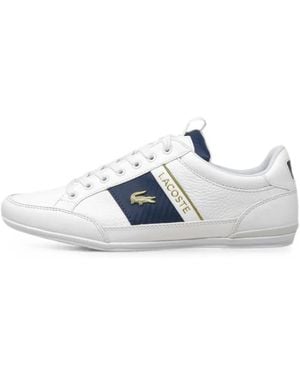 Lacoste Chaymon Lace-Up Leather Trainers - White
