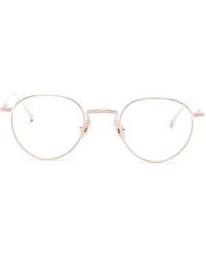 Matsuda Gravierte Brille Mit Rundem Gestell - Weiß