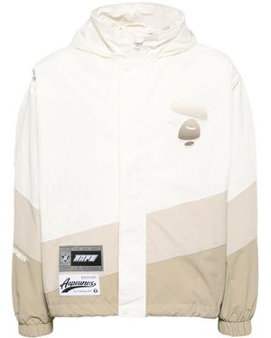 Aape By A Bathing Ape Logo-Patch Long-Sleeved Jacket - White