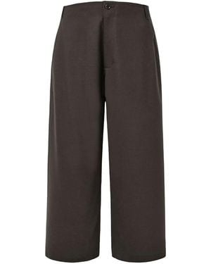 Amomento Wollen Broek Met Wijde Pijpen - Grijs