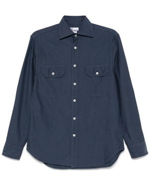 Doppiaa Cotton Twill Weave Shirt - Blue